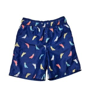 George Kids Swim Trunks - Navy with Multicolor Dolphins
